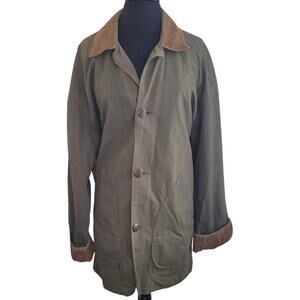 Vintage J. Crew Chore Coat Men’s Green Canvas Barn Jacket 90s Flannel Lined XL
